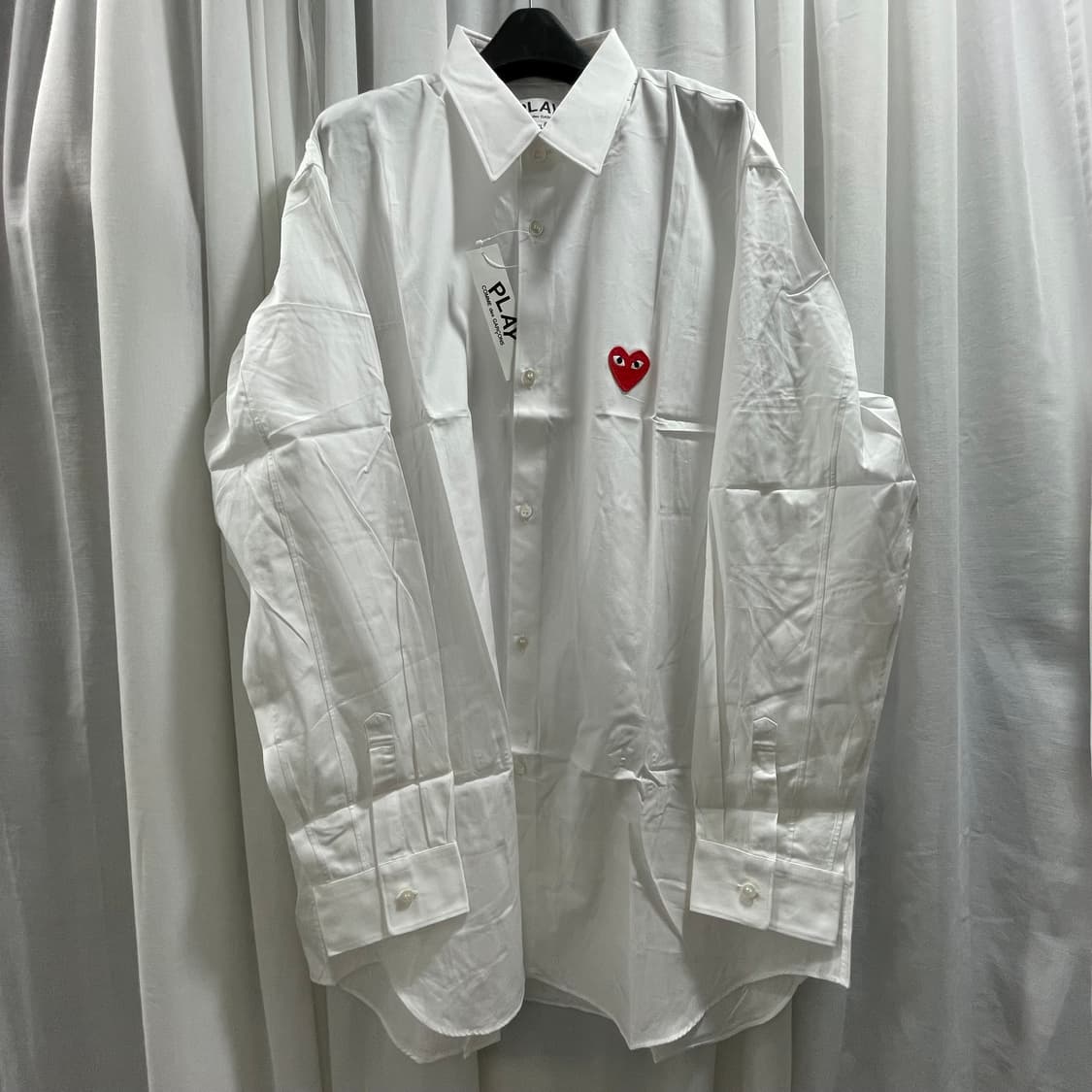 꼼데가르송/ 레드와펜 화이트 셔츠/ XL 상품이미지1