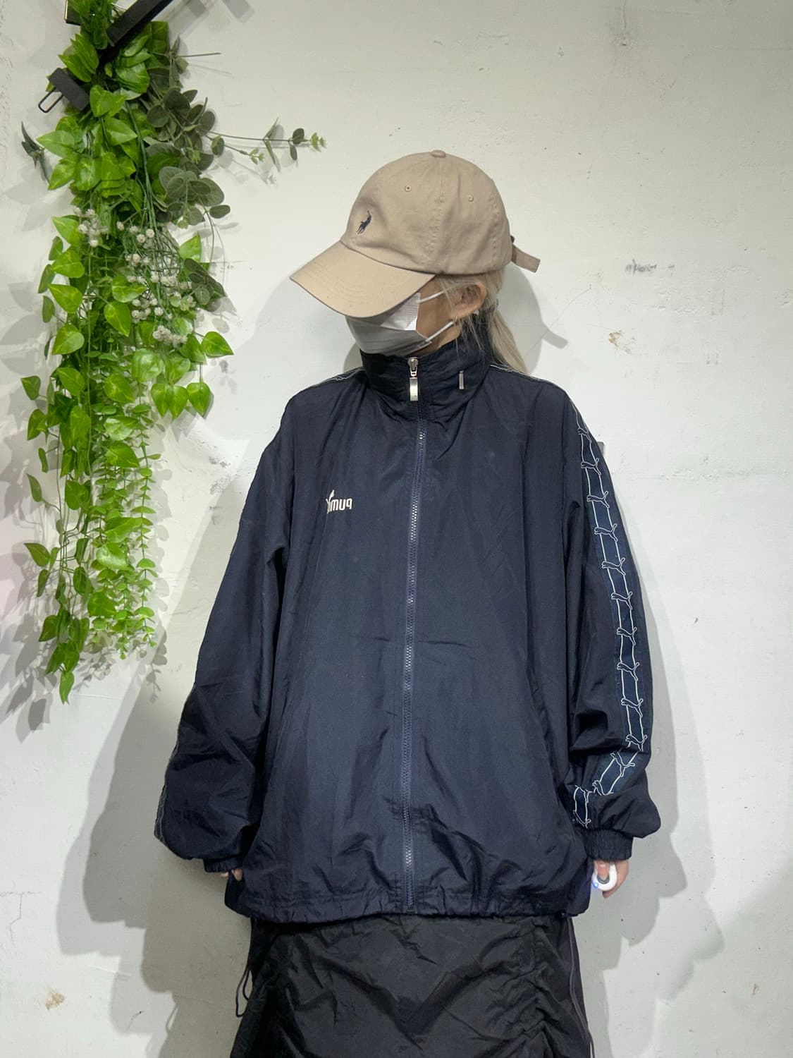 푸마 네이비 사이드 라인 바람막이 트랙 자켓 95 상품이미지2