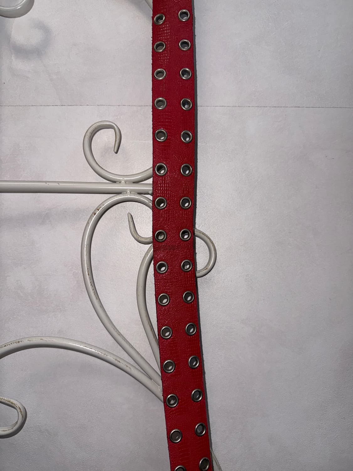 Red oriental flower cubic buckle belt 상품이미지5