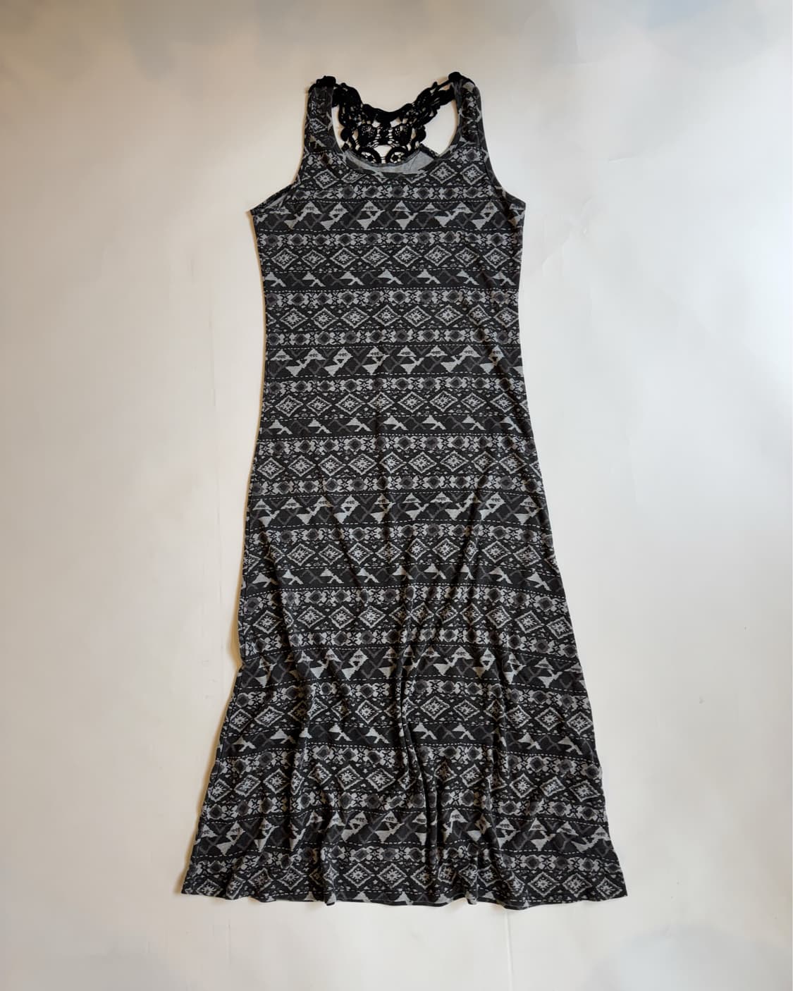ETHNIC PRINT LACE BACK MAXI DRESS 상품이미지1