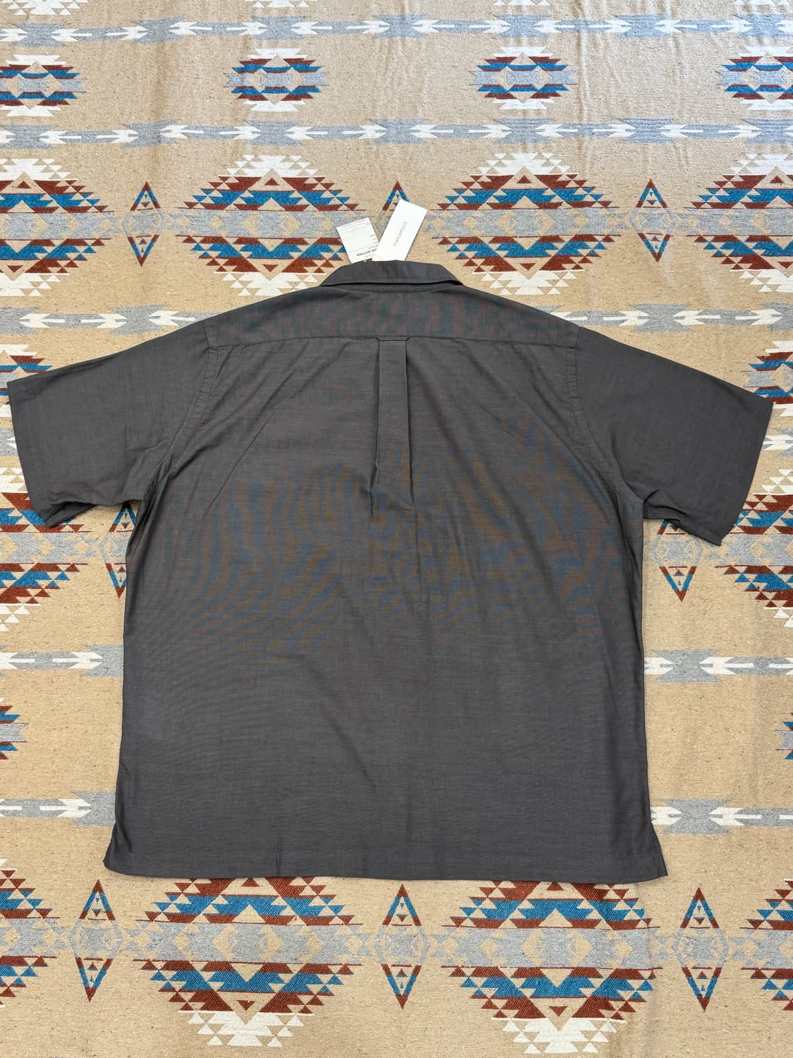 [M][100] 나나미카 오픈카라 파나마 숏슬리브 셔츠 헤더 그레이 상품이미지5