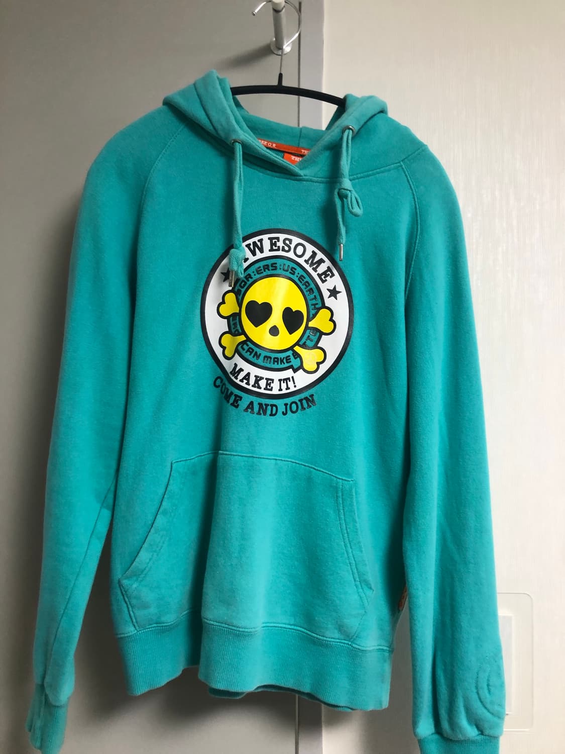 빈티지 민트색 후드티 상품이미지1