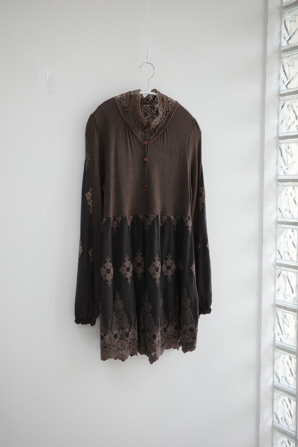Antique brown lace one-piece 상품이미지1
