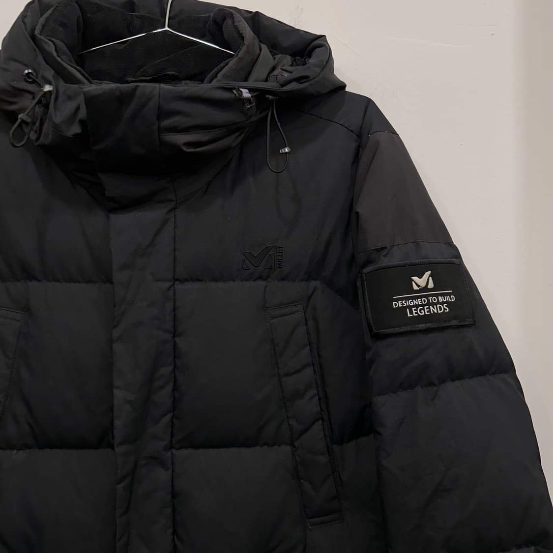 밀레 덕다운 벨크로와펜 무광 후드 롱패딩 상품이미지1