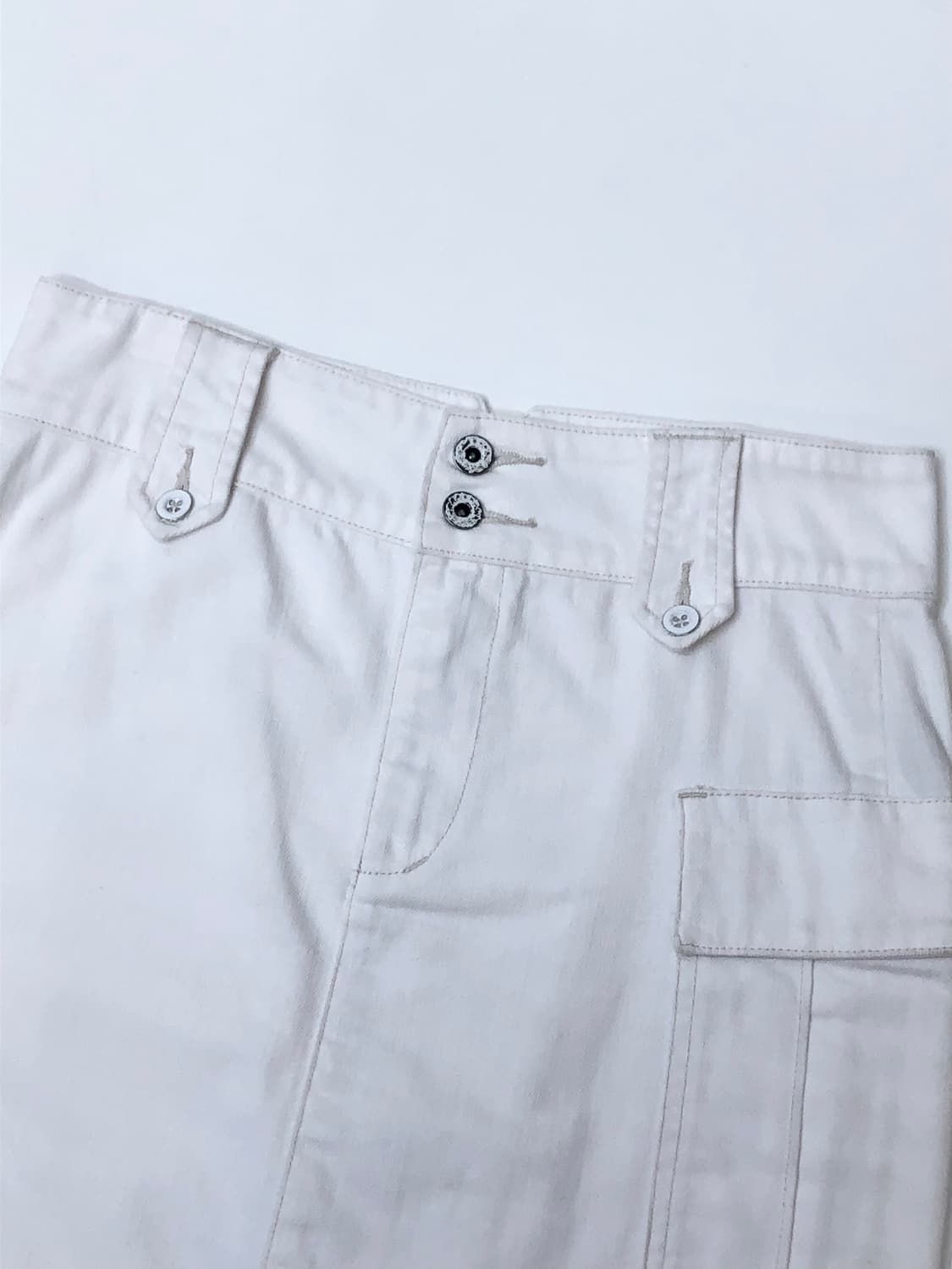 Polo 폴로 랄프로렌 화이트 원포켓 미디 스커트 상품이미지1