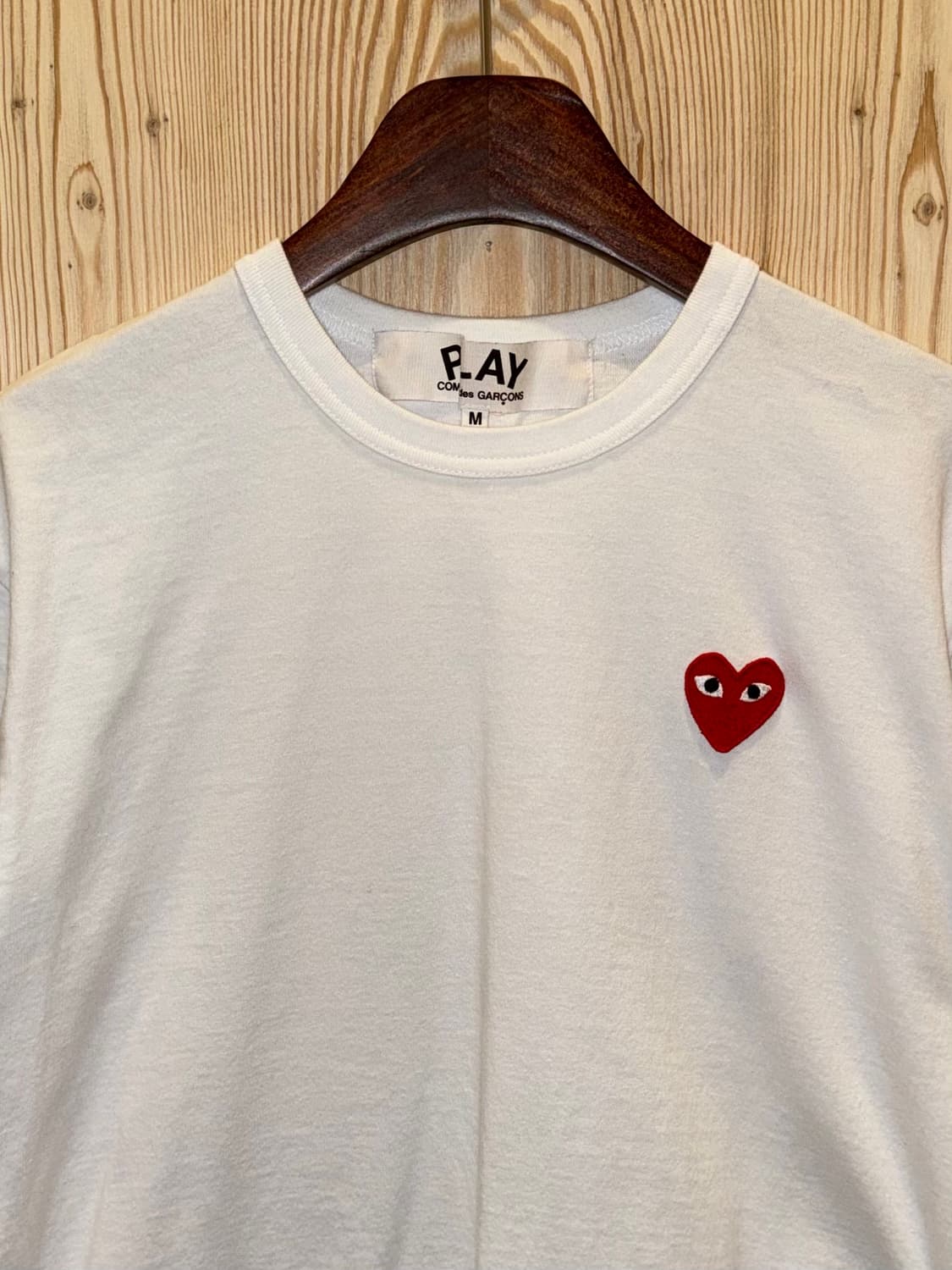 꼼데가르송 레드하트 반팔 화이트 상품이미지2
