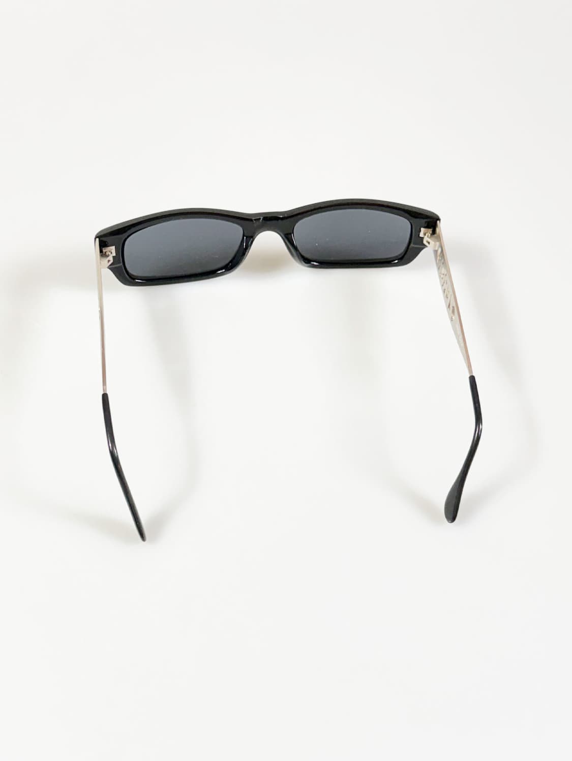 90s ZERON 블랙 스퀘어 메탈 템플 빈티지 선글라스 상품이미지6