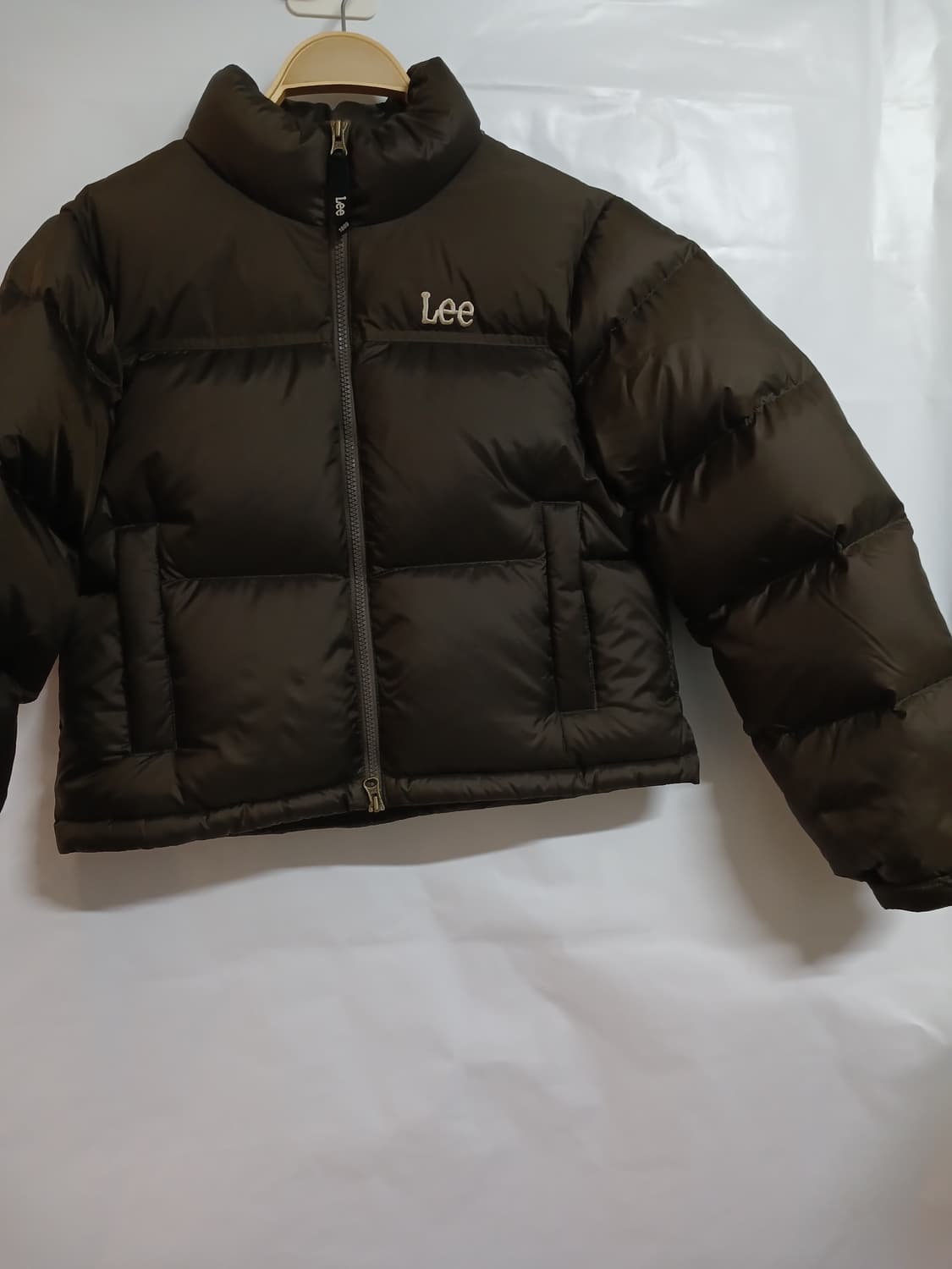 (새상품,S,90)Lee 리 우먼 크롭 숏 다운 브라운 상품이미지3