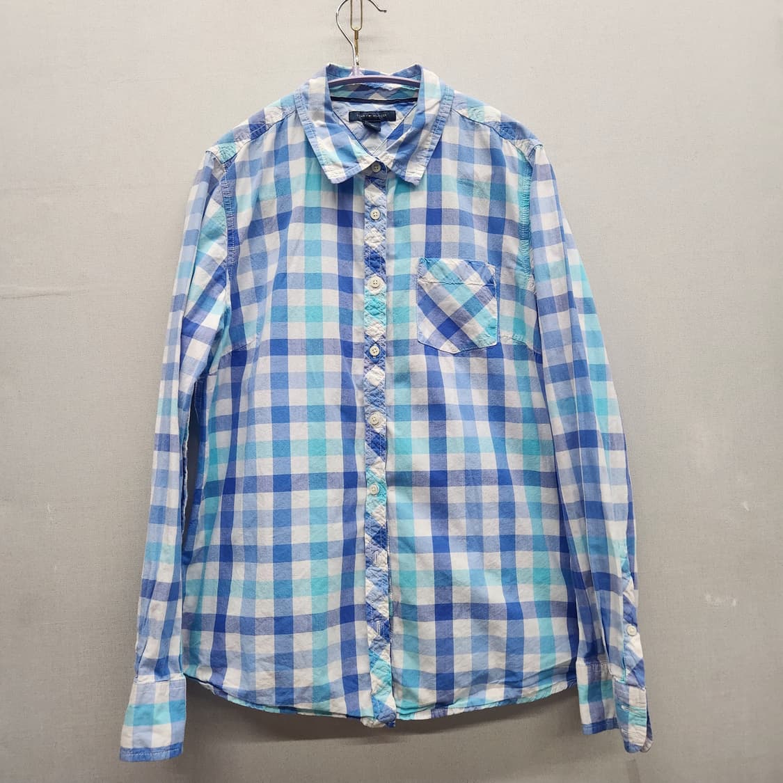 타미힐피거 원포켓 깅엄체크 셔츠 L(M~L) 상품이미지1