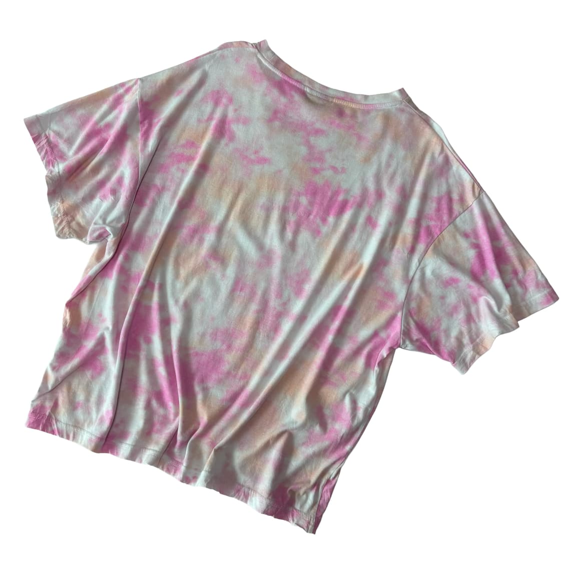 리베르(LIBERE) 핑크 타이다이 슬로건 그래픽 티셔츠 상품이미지5