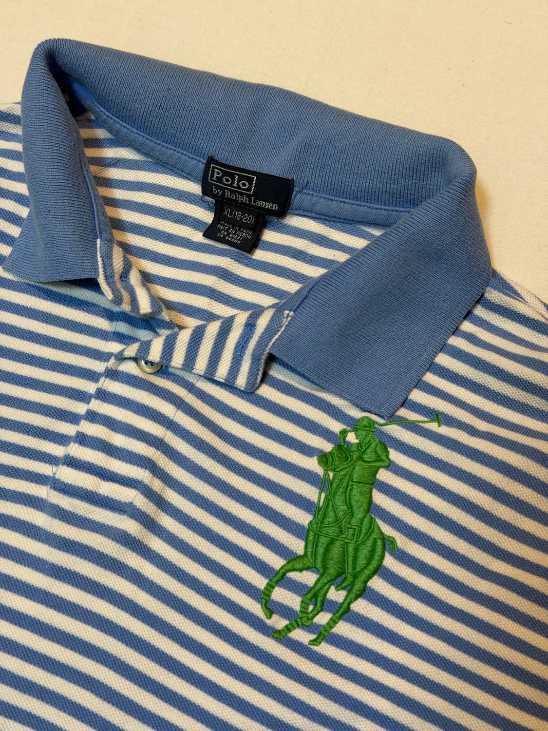 폴로 랄프로렌 빅포니 치프키프 스트라이프 카라티 블루 상품이미지2