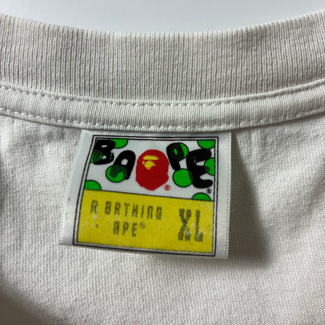 Bape  베이프 코튼 카모 컬리지 화이트 반팔 티셔츠  상품이미지5