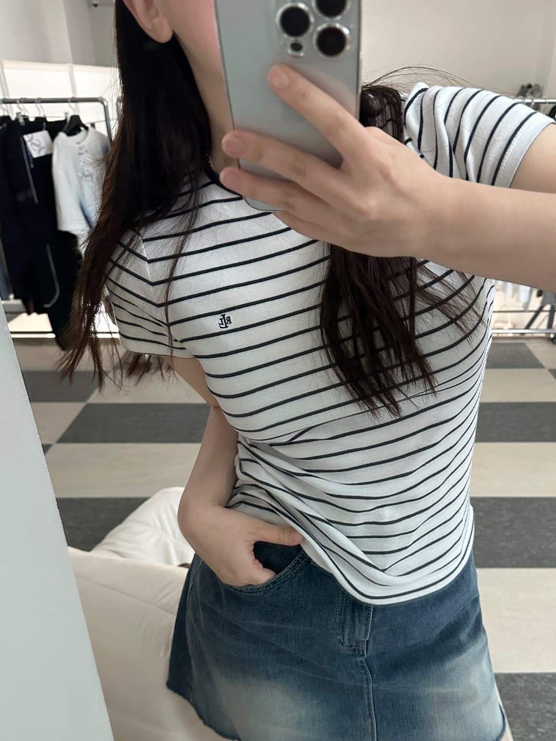 로렌 랄프로렌 스트라이프 슬림핏 반팔 티셔츠  상품이미지9