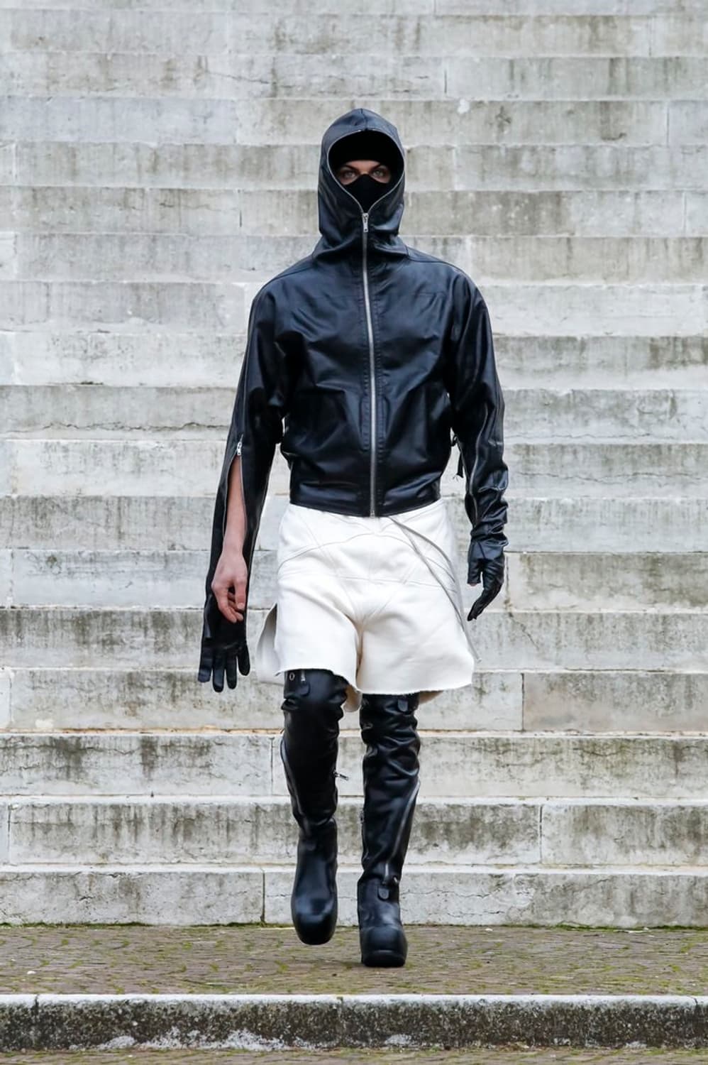 런웨이피스) 릭오웬스 실드 글러브 레더 자켓  상품이미지2