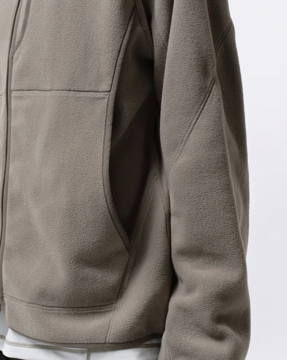무탠다드/ 시티 레저 플리스 하이넥 자켓 머드베이지/ L 상품이미지5