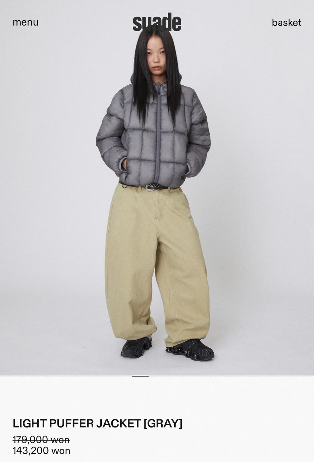 Suade LIGHT PUFFER JACKET [GRAY] S 상품이미지2