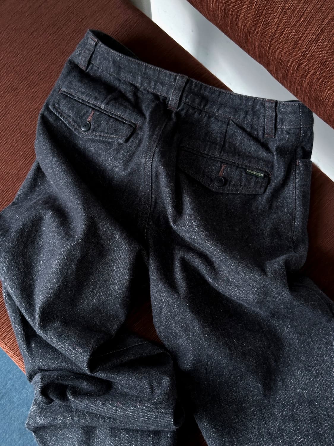 Brushed cotton denim straight pants 상품이미지1