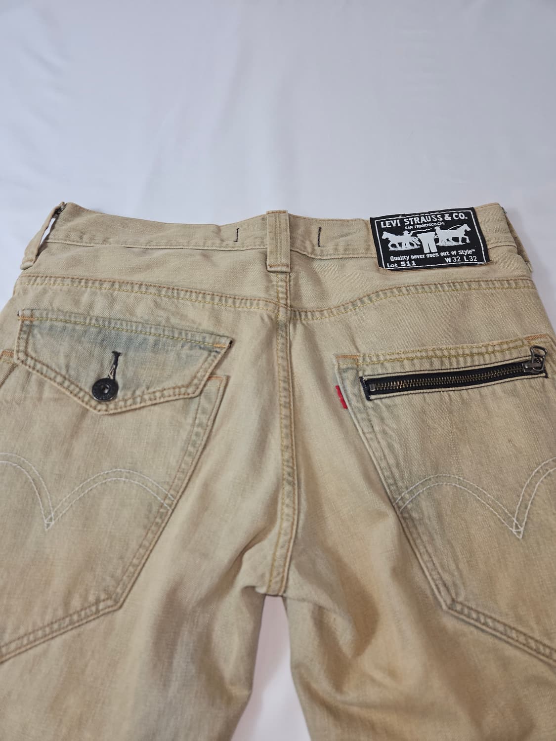 리바이스 511 빈티지 진흙워싱 데님팬츠 블랙패치 청바지 32x32 상품이미지4