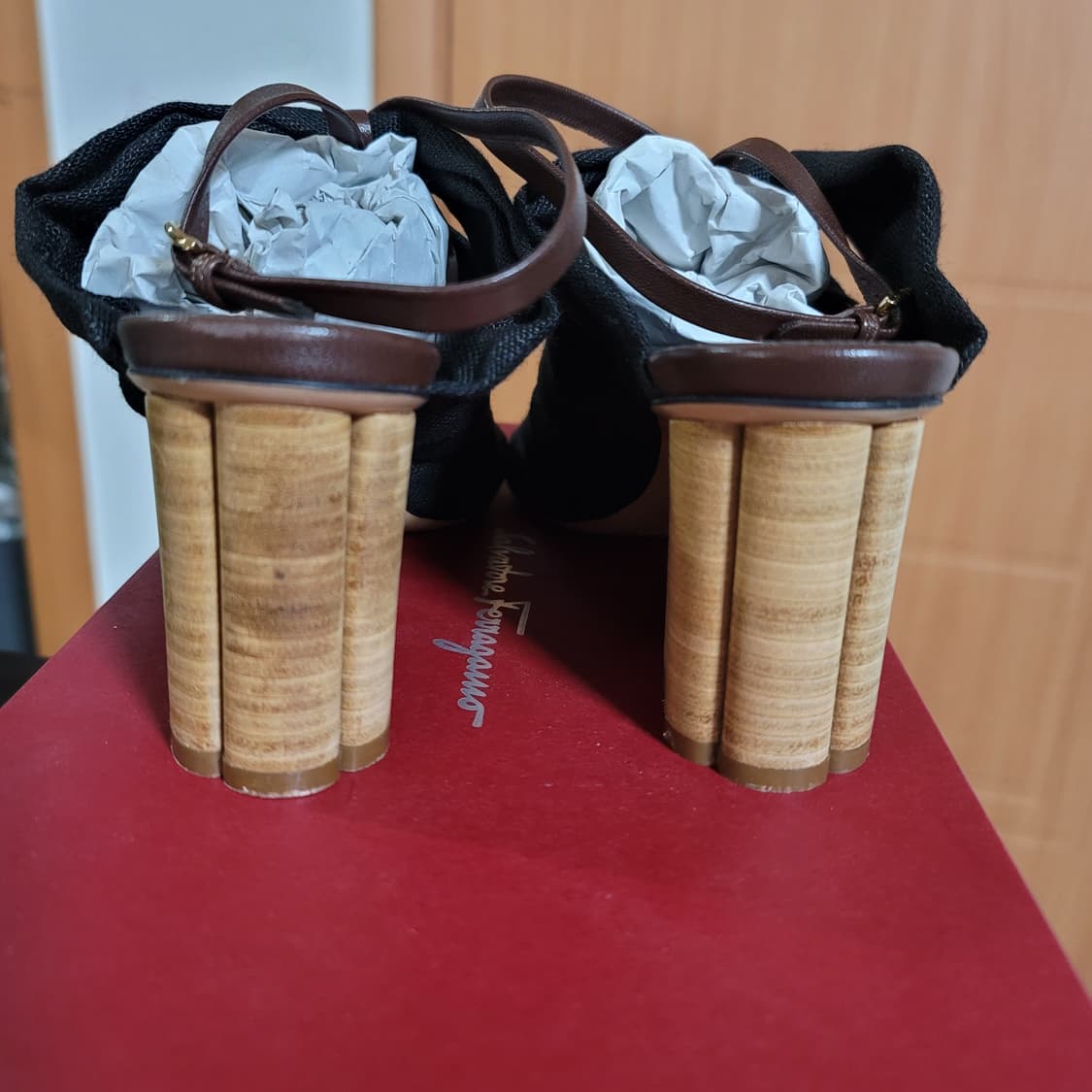 새상품240~245)페라가모 웨지힐 샌들.7센치 상품이미지7