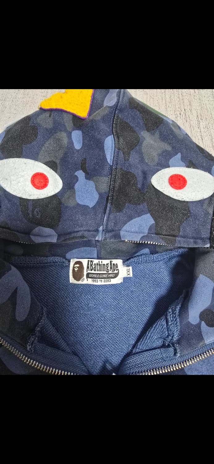 베이프 x PSG 샤크 후드집업 블루 카모 XXL 상품이미지6