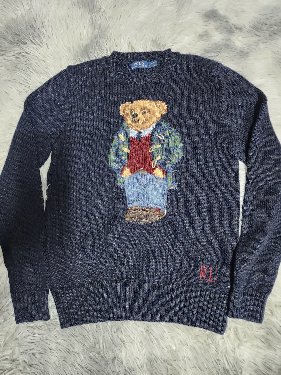 (한정판)폴로 랄프로렌 베어 곰돌이 여성 린넨 니트 스웨터 상품이미지2