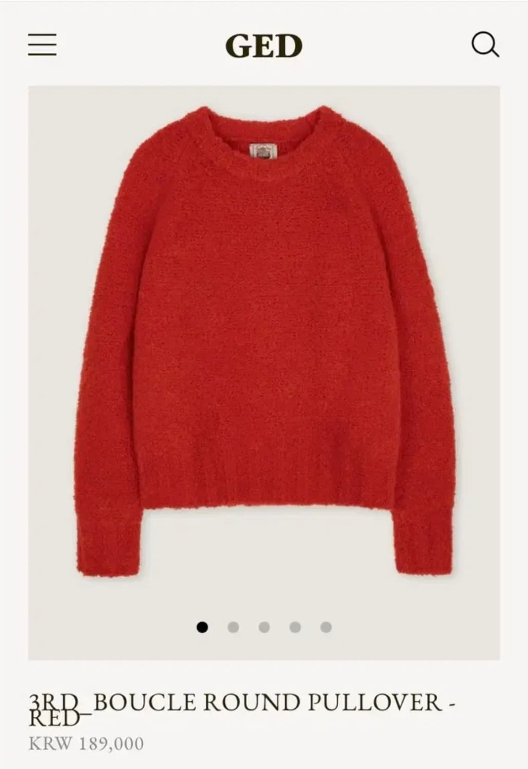 게드 ged 라운드 풀오버 부클 니트  상품이미지6