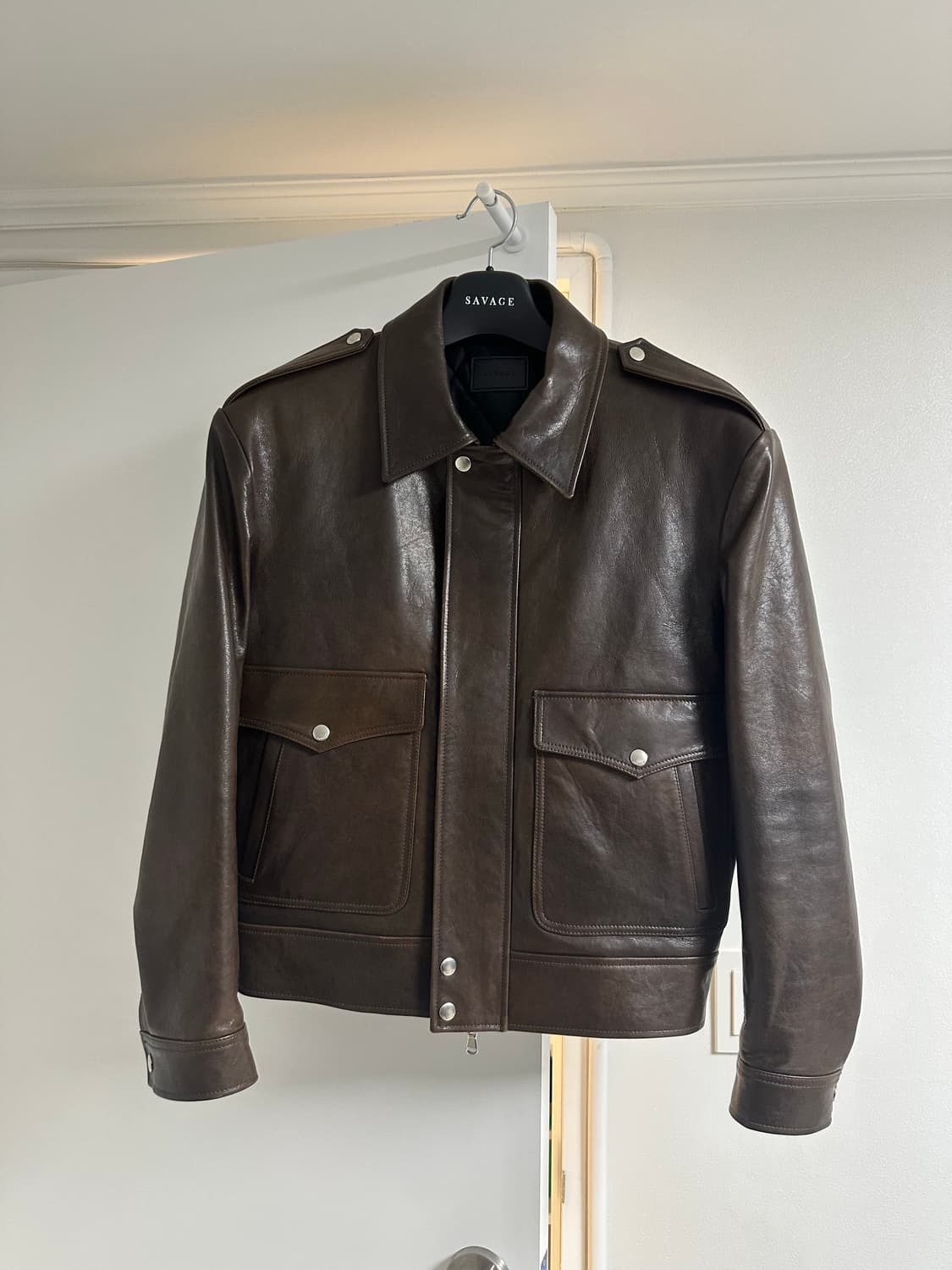세비지 A2 레더 자켓 브라운 L 상품이미지9