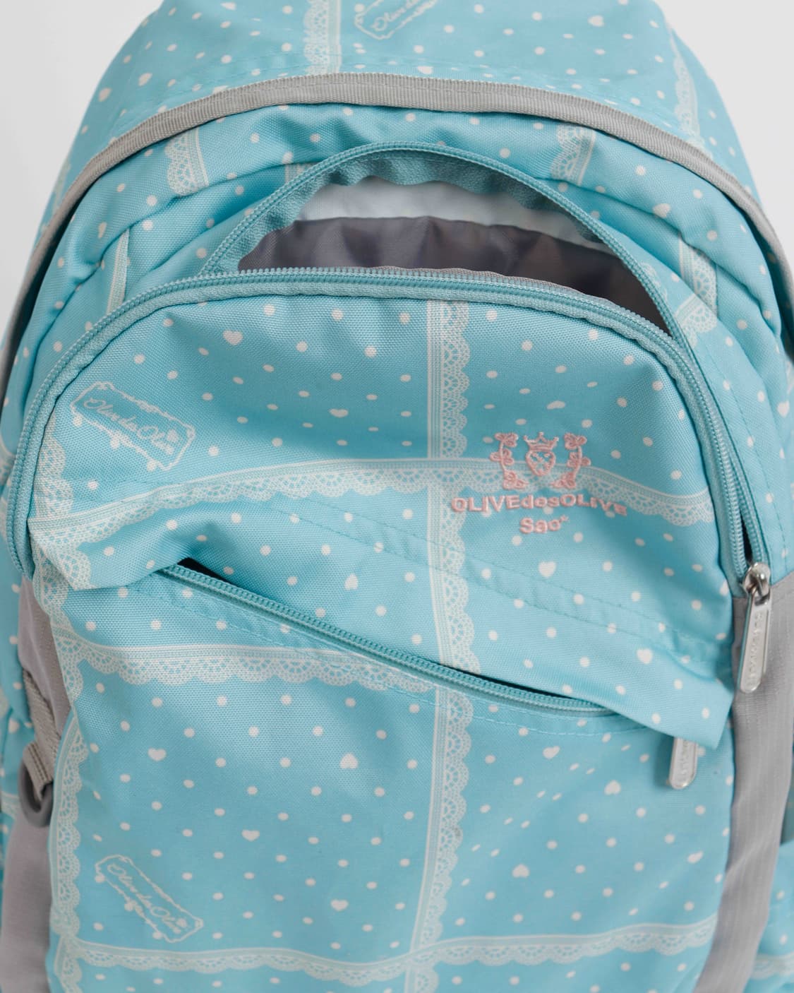 [OLIVE des OLIVE] 민트 레이스 도트 패턴 백팩 상품이미지8