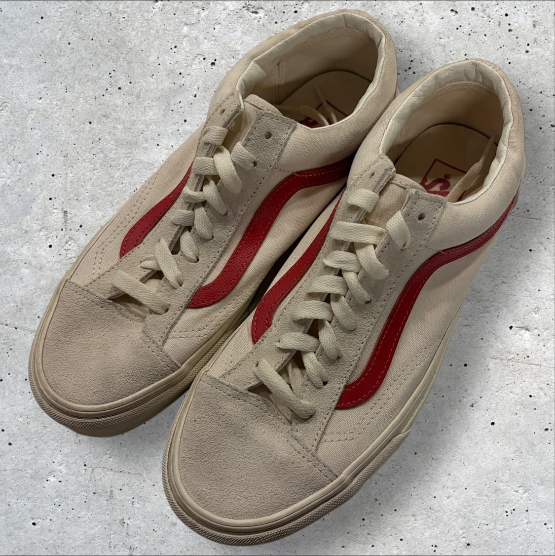 [265] 반스 스타일 36 베이지/레드 스니커즈 상품이미지2