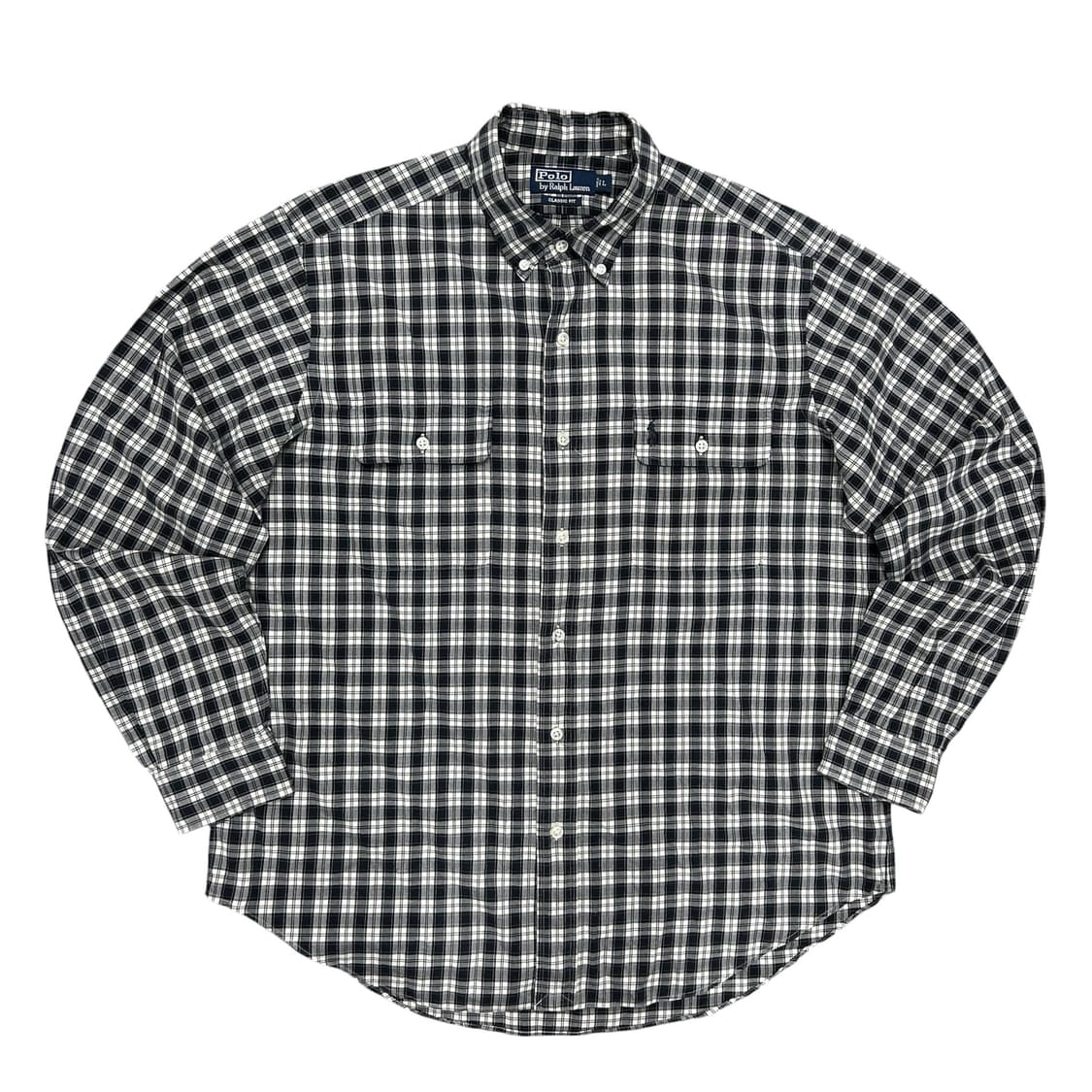 폴로 클래식핏 투포켓 오버사이즈 체크셔츠(L) 상품이미지1