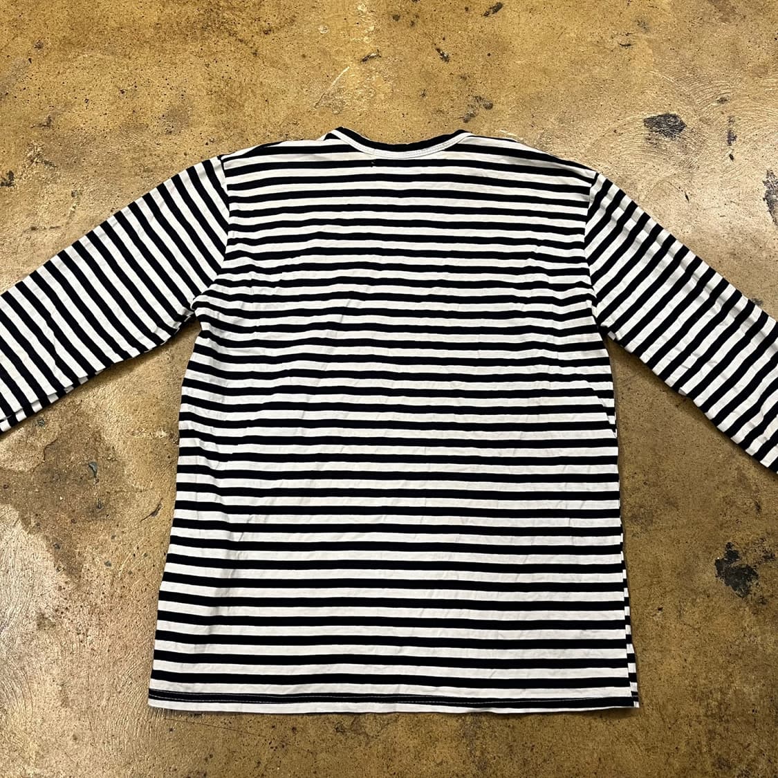꼼데가르송 블랙 화이트 단가라 스트라이프 롱슬리브 상품이미지4