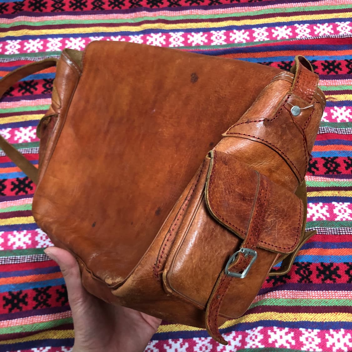 레더 크로스백 브라운 상품이미지3