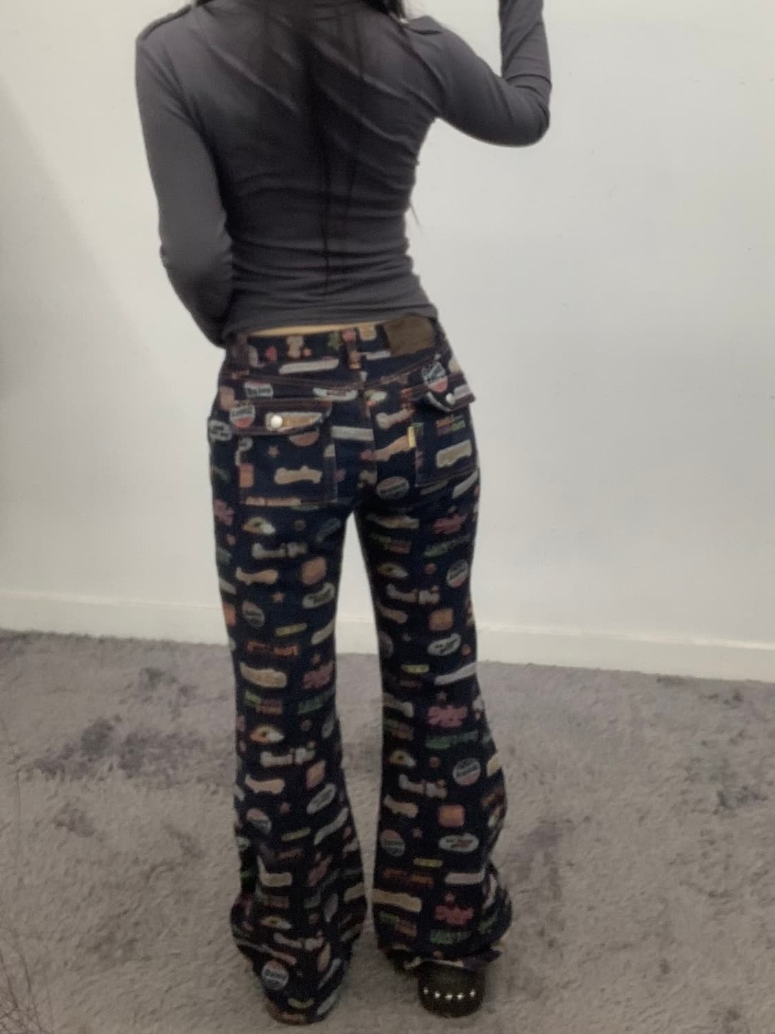 Daisy lovers 패턴 부츠컷 데님 상품이미지2