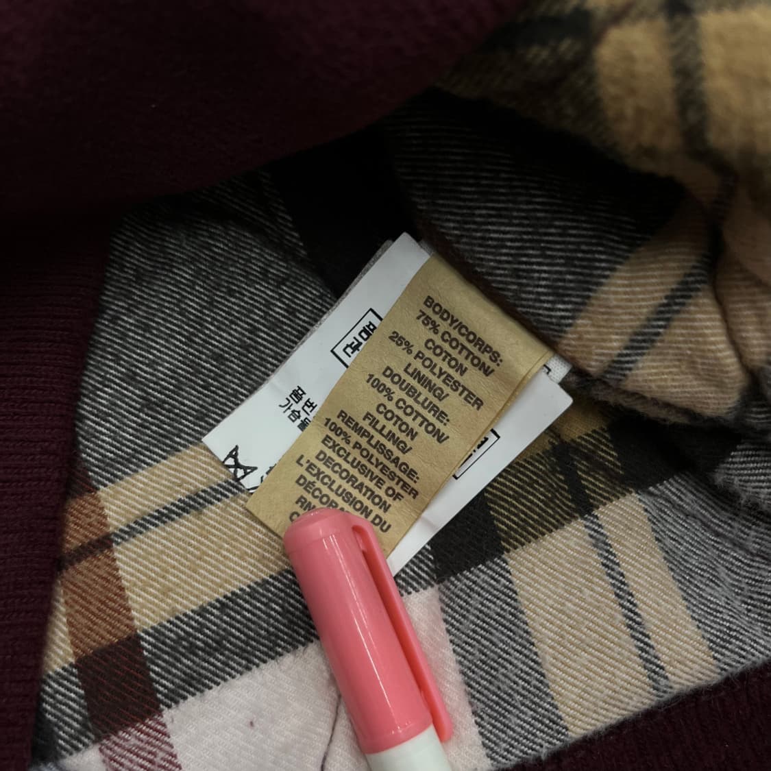 홀리스터 로고 딥버건디 후드집업 S 상품이미지6