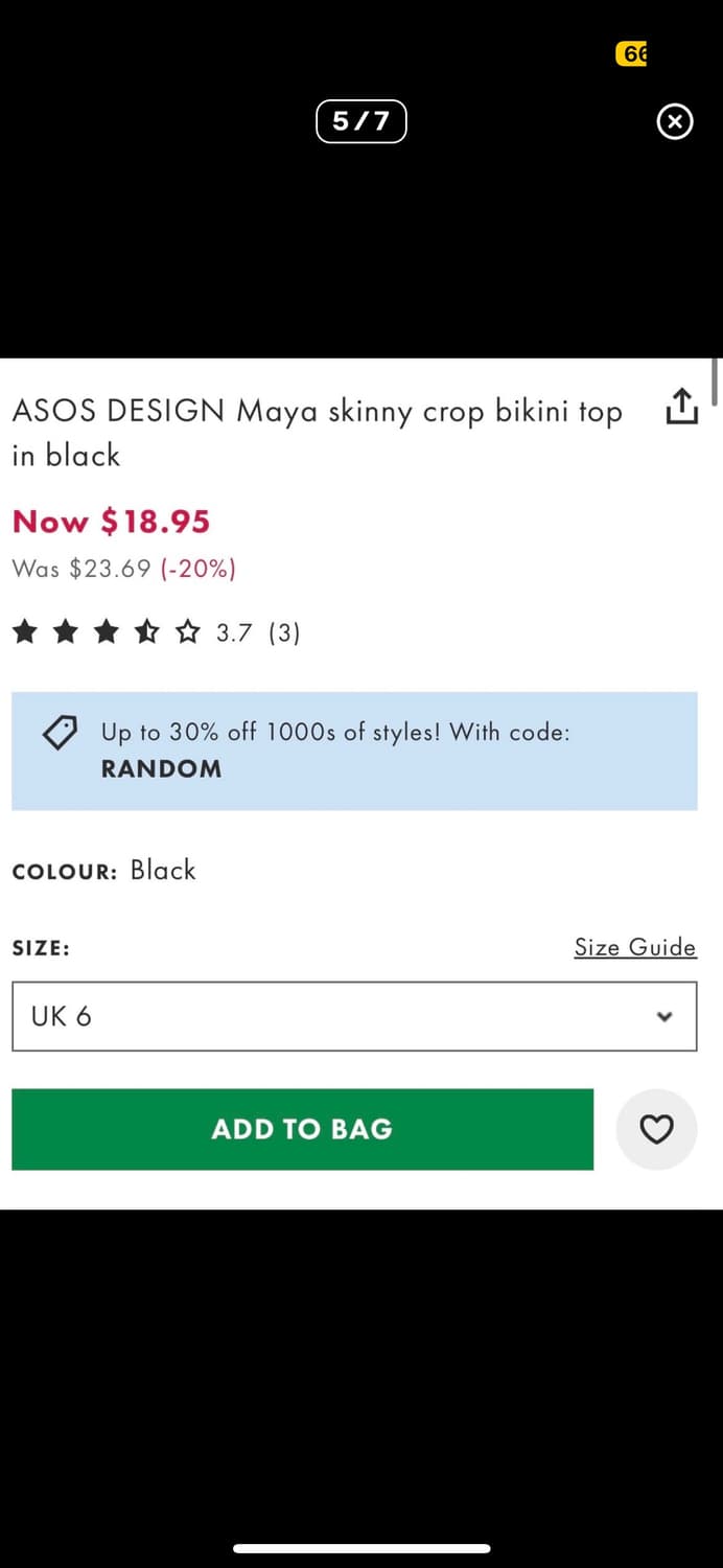 ASOS bikini top 아소스 비키니 상의 수영복 상품이미지5