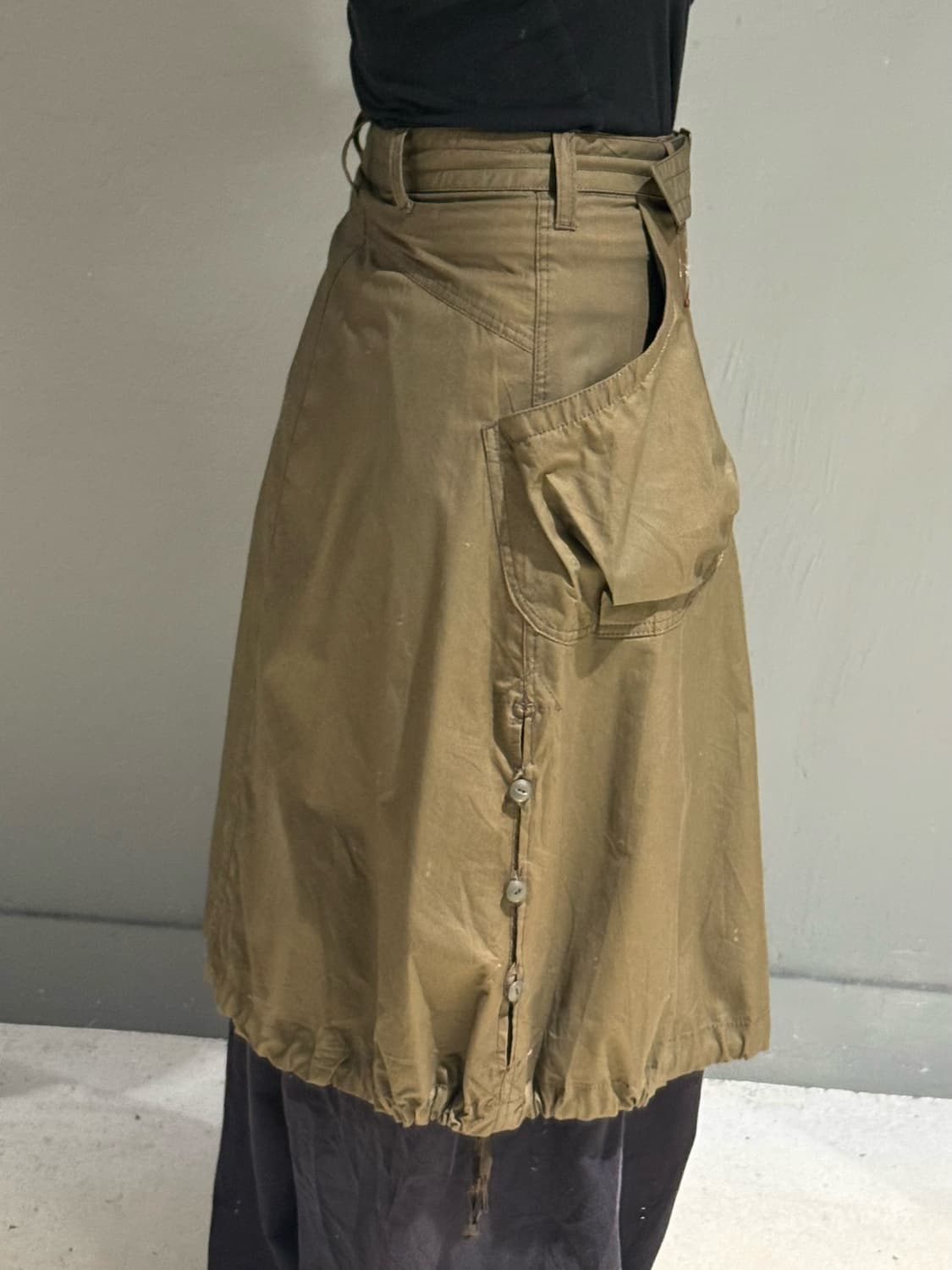 2-way zipper point pocket midi skirt 상품이미지3