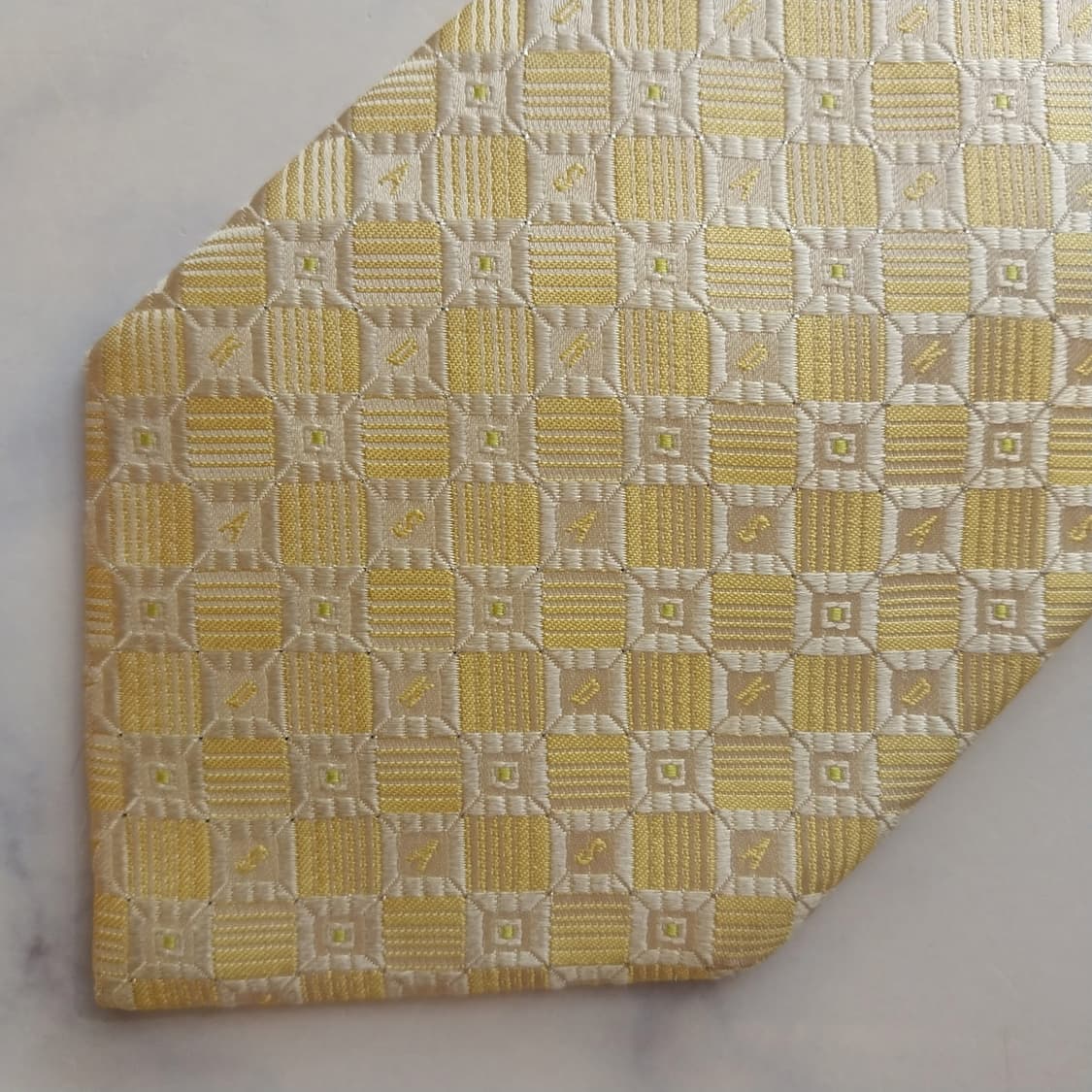 DAKS 닥스 실크 레몬 체크 패턴 넥타이 9cm A등급 K2371
 상품이미지5