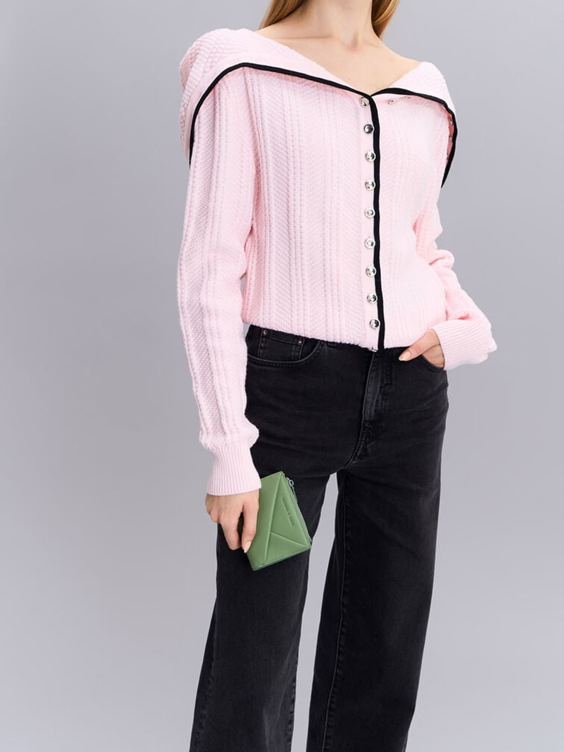 정품 와이프로젝트 후드 가디건 핑크 xs 상품이미지3