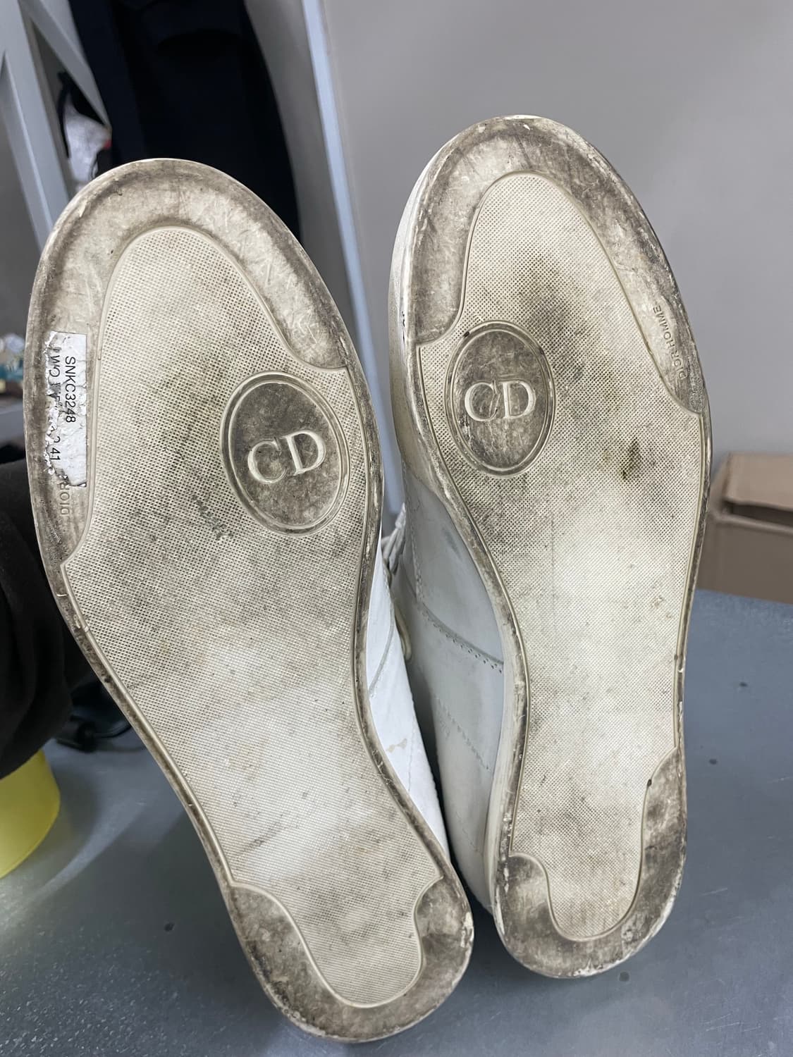 디올 옴므 09SS 올 화이트 하이탑 EU41 상품이미지6