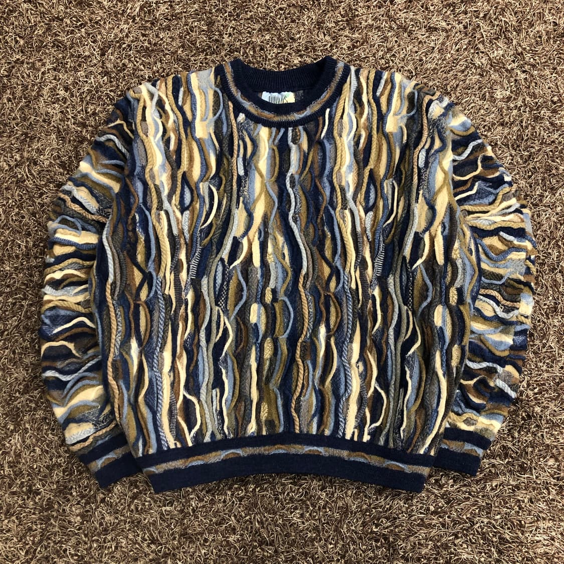 림노스 울 멀티컬러 케이블 니트 스웨터 상품이미지1