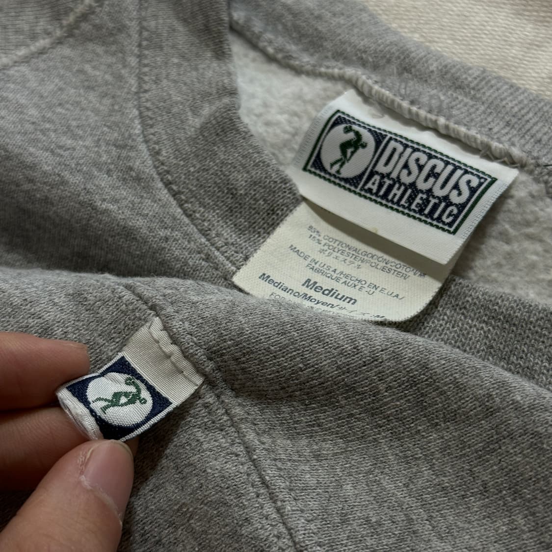 90s USA DISCUS ATHLETIC grey sweatshirt 상품이미지6