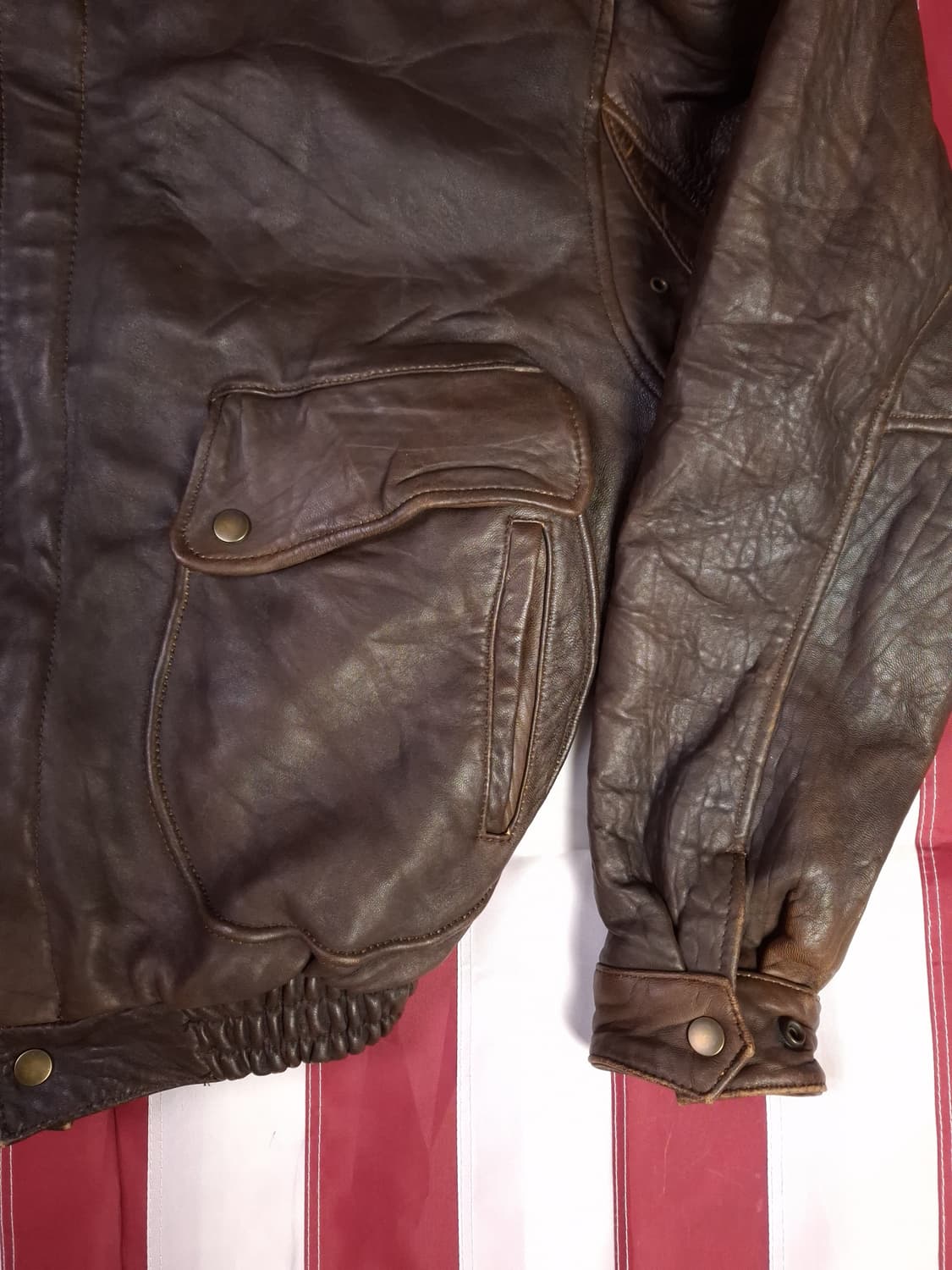 90's 국내산 일본판 빈티지 B-7 리얼레더 항공자켓 상품이미지5