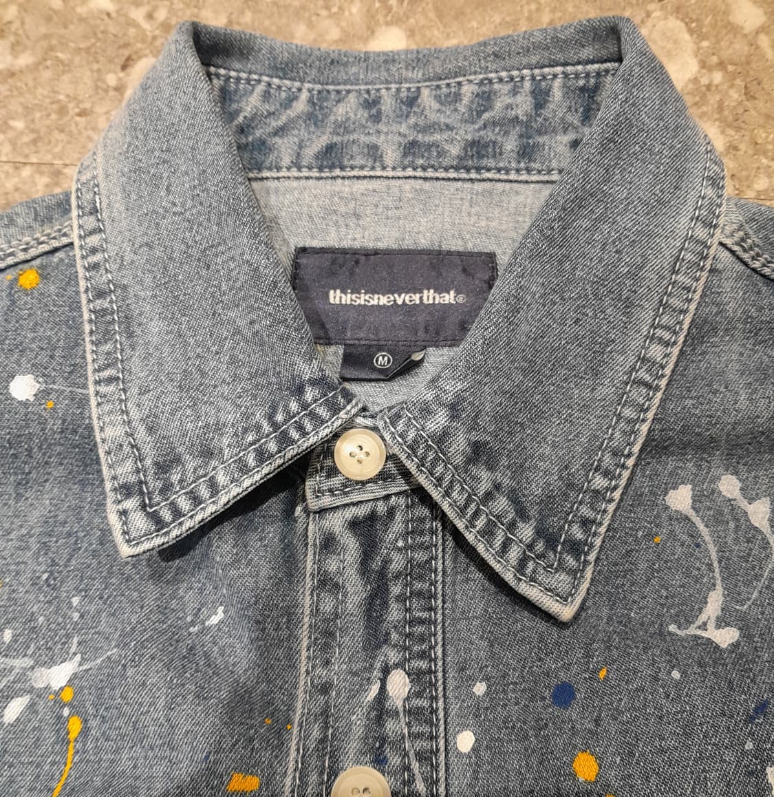 💥디스이즈네버댓 데님 페인팅 셔츠자켓 (M)   상품이미지5