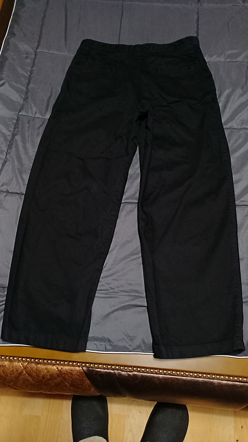 유니클로 와이드블랙팬츠 33인치 기장105 상품이미지5