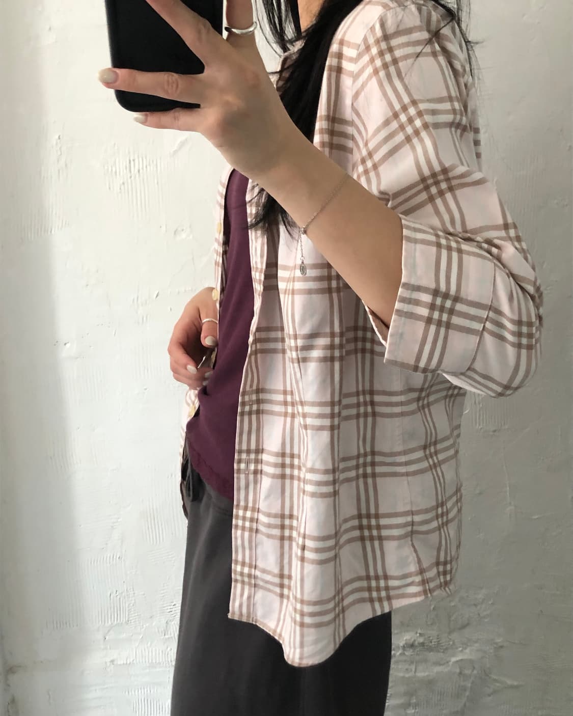 Burberry 버버리 핑크 노바체크 오부 셔츠 블라우스 상품이미지3