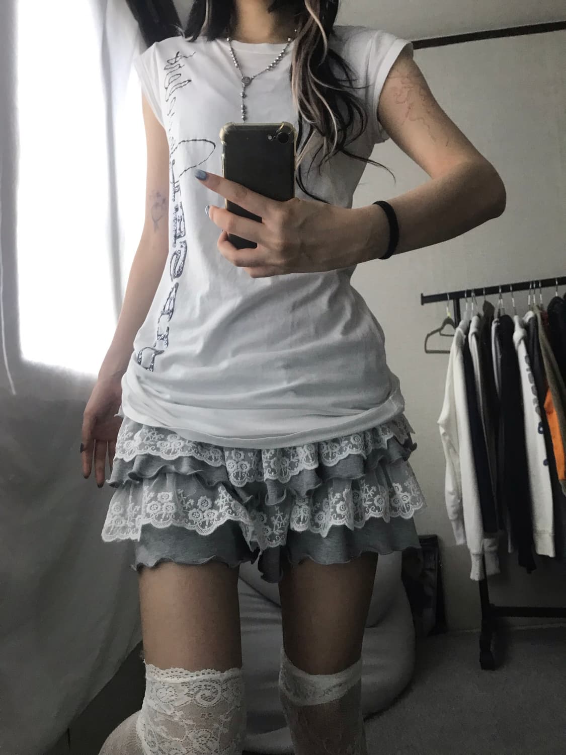 디젤 화이트 딱붙핏 로고 반팔티셔츠 상품이미지7
