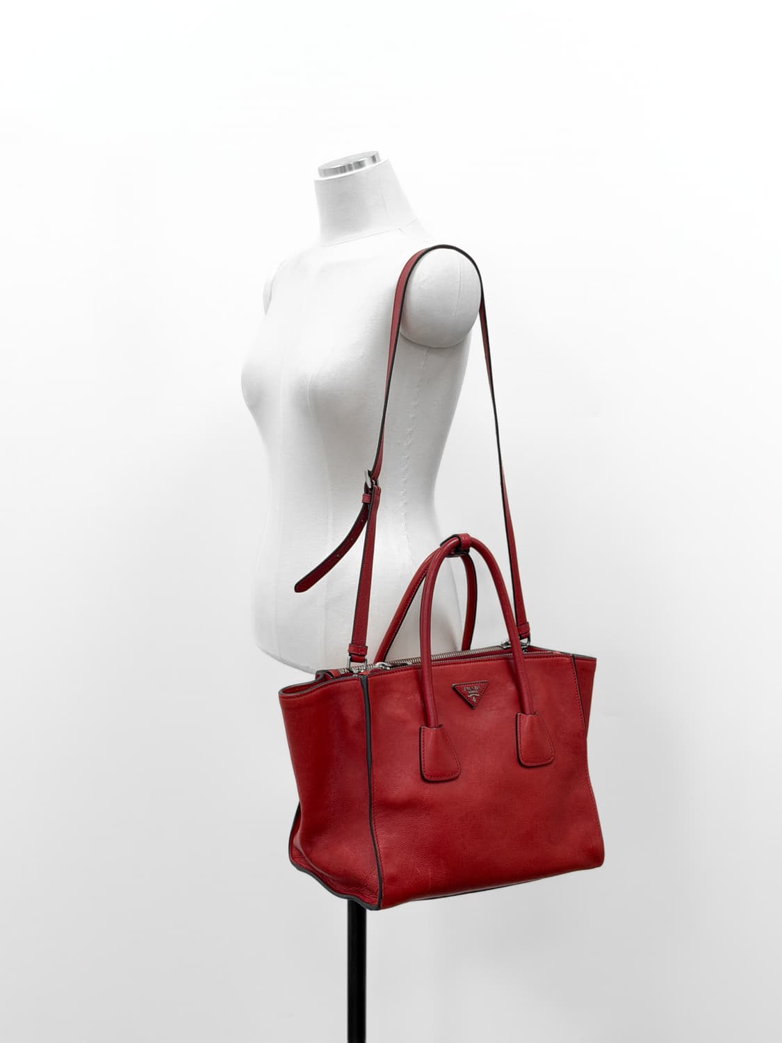 프라다 레드 글라세 카프레더 토트백 상품이미지8