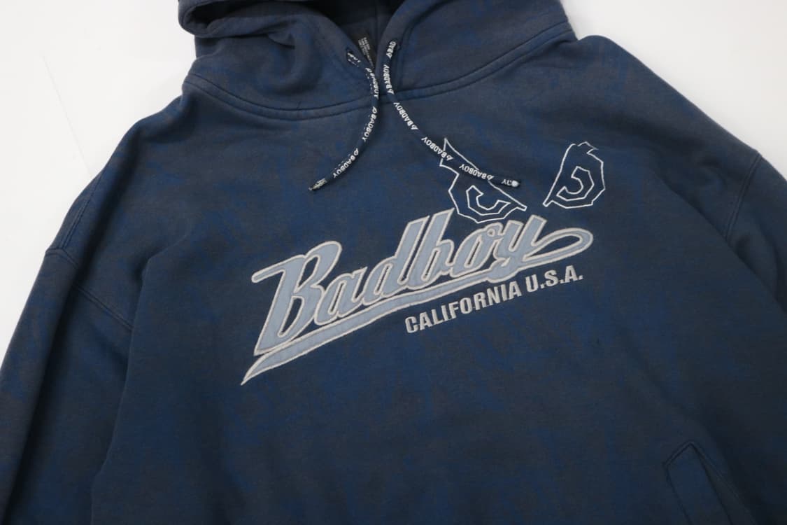배드보이 빈티지 네이비 선페이딩 오버사이즈 후디 상품이미지4