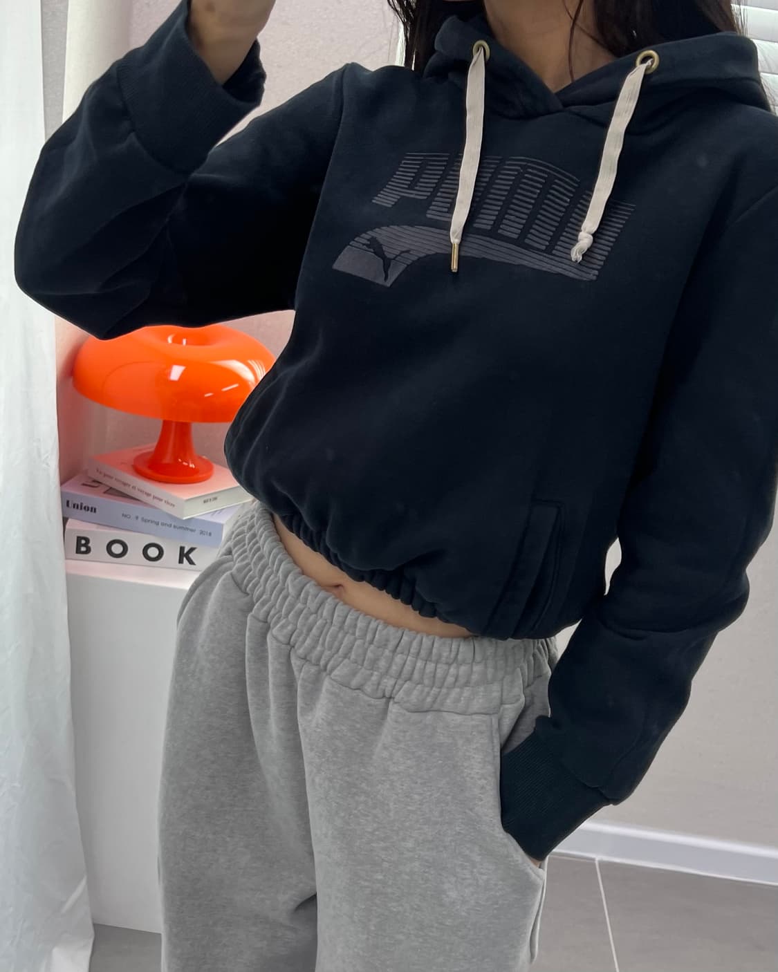 (WOMEN)퓨마 크롭 후드-M1418 상품이미지1