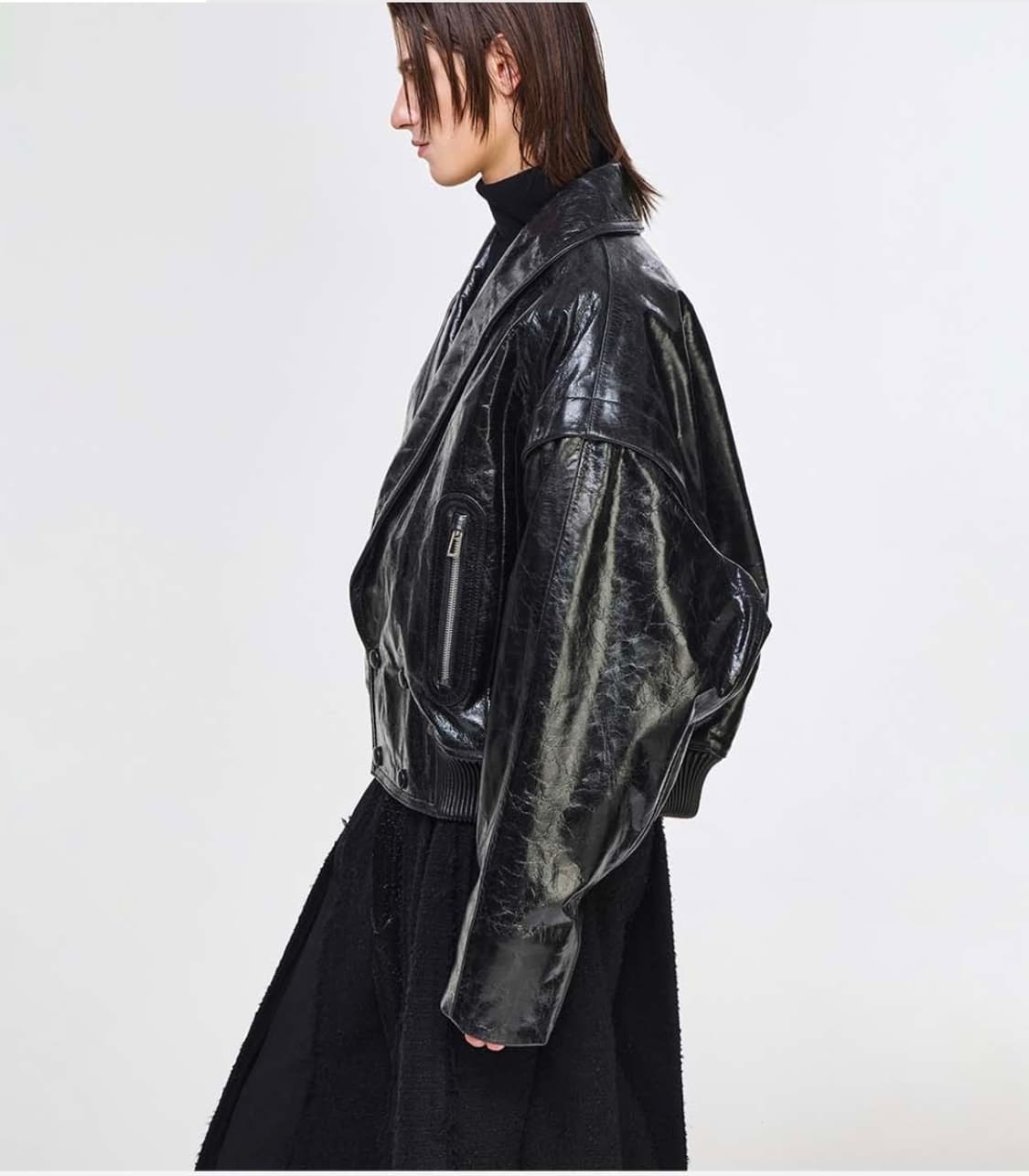 송지오컬렉션 숄카라 레더 자켓48 상품이미지5